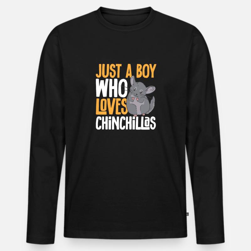 Chinchilla - Männer Premium Bio Langarmshirt - Schwarz
