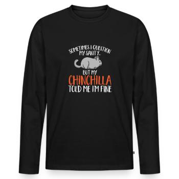 Chinchilla - T-shirt manches longues Premium bio Homme - noir - Devant - Nico (187cm)