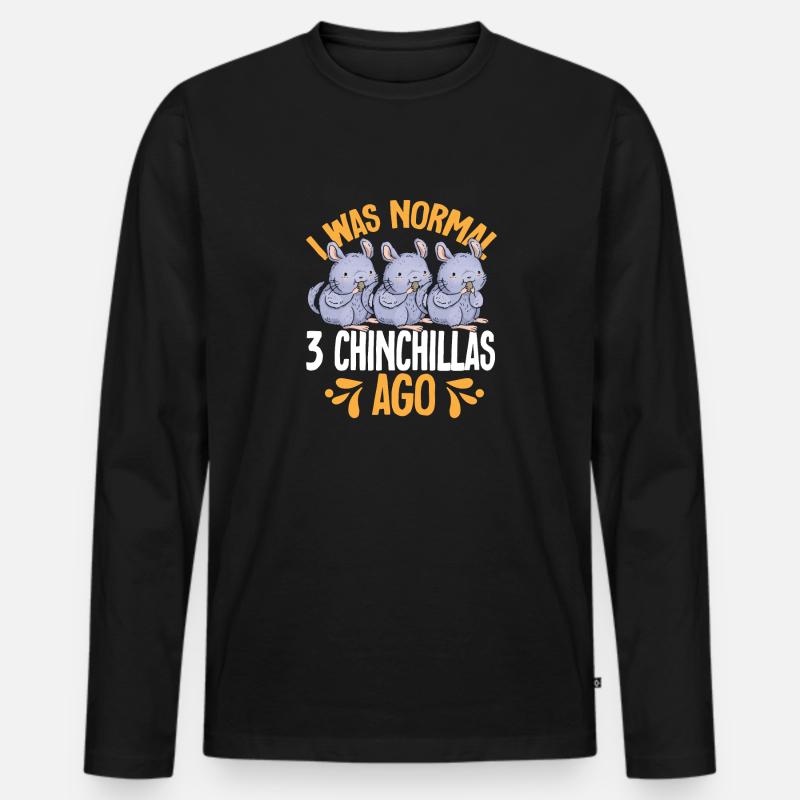 Chinchilla - Männer Premium Bio Langarmshirt - Schwarz