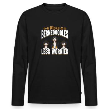 Bernedoodle Dog - Men's Premium Organic Long Sleeve Shirt - black - Front - Nico (187cm)