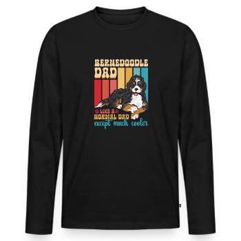 Bernedoodle Hund - Männer Premium Bio Langarmshirt - Schwarz - Vorne - Nico (187cm)