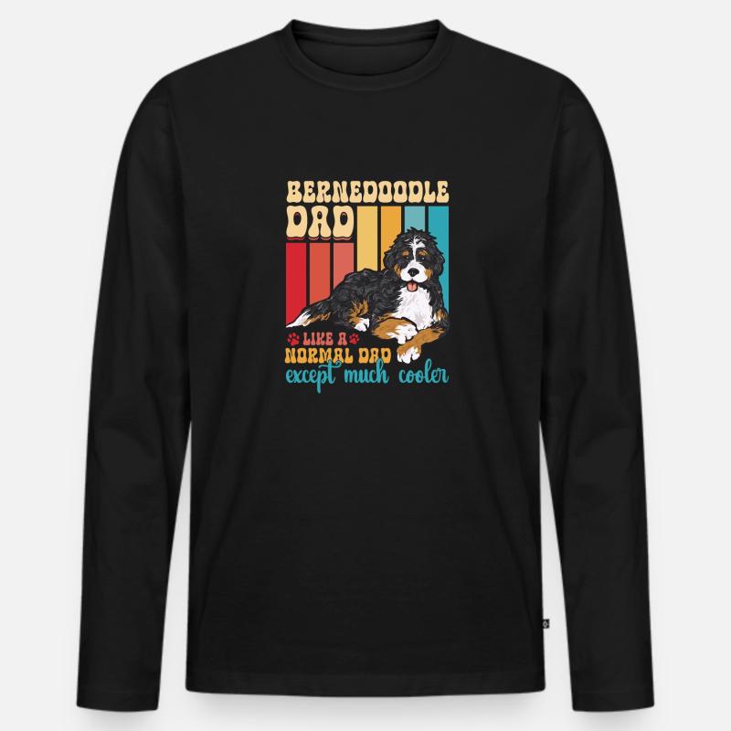 Bernedoodle Hund - Männer Premium Bio Langarmshirt - Schwarz