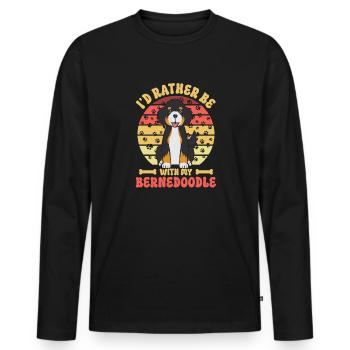 Chien Bernedoodle - T-shirt manches longues Premium bio Homme - noir - Devant - Nico (187cm)