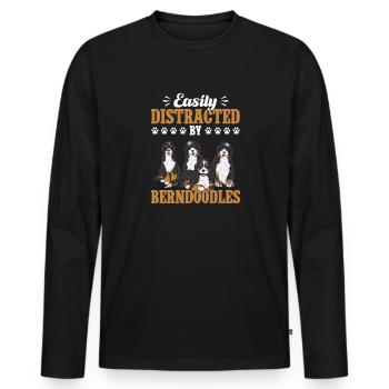 Bernedoodle Hund - Männer Premium Bio Langarmshirt - Schwarz - Vorne - Nico (187cm)