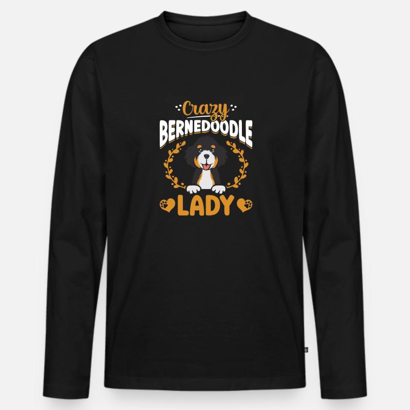 Bernedoodle Hund - Männer Premium Bio Langarmshirt - Schwarz