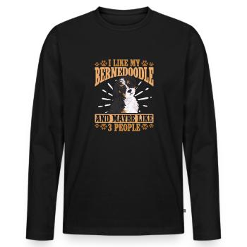 Chien Bernedoodle - T-shirt manches longues Premium bio Homme - noir - Devant - Nico (187cm)