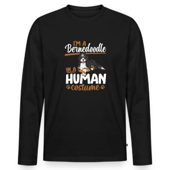 Bernedoodle Dog - Men's Premium Organic Long Sleeve Shirt - black - Front - Nico (187cm)