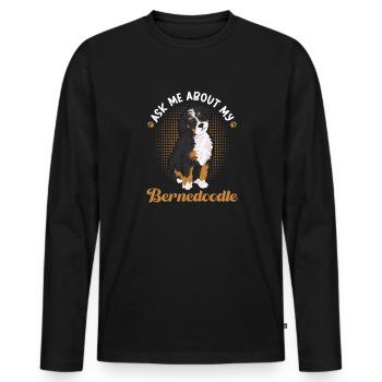 Bernedoodle Dog - Men's Premium Organic Long Sleeve Shirt - black - Front - Nico (187cm)