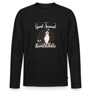 Chien Bernedoodle - T-shirt manches longues Premium bio Homme - noir - Devant - Nico (187cm)