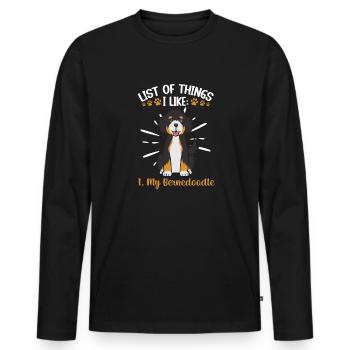 Chien Bernedoodle - T-shirt manches longues Premium bio Homme - noir - Devant - Nico (187cm)
