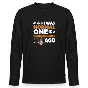 Chien Bernedoodle - T-shirt manches longues Premium bio Homme - noir - Devant - Nico (187cm)
