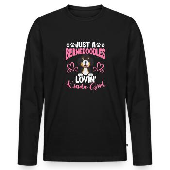 Bernedoodle Dog - Men's Premium Organic Long Sleeve Shirt - black - Front - Nico (187cm)