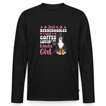 Bernedoodle Dog - Men's Premium Organic Long Sleeve Shirt - black - Front - Nico (187cm)