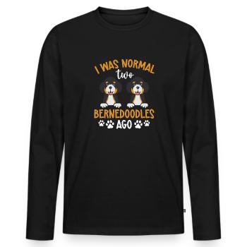 Chien Bernedoodle - T-shirt manches longues Premium bio Homme - noir - Devant - Nico (187cm)