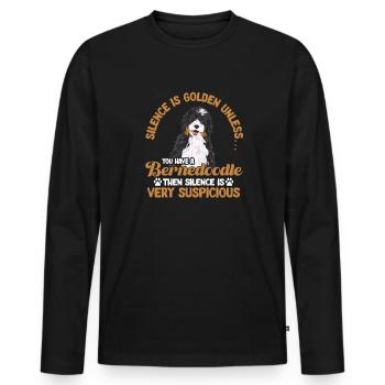 Bernedoodle Dog - Men's Premium Organic Long Sleeve Shirt - black - Front - Nico (187cm)