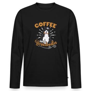 Chien Bernedoodle - T-shirt manches longues Premium bio Homme - noir - Devant - Nico (187cm)