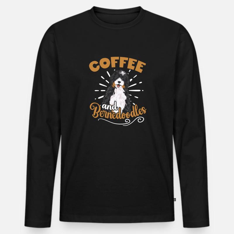 Bernedoodle Hund - Männer Premium Bio Langarmshirt - Schwarz