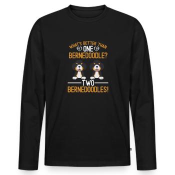 Bernedoodle Dog - Men's Premium Organic Long Sleeve Shirt - black - Front - Nico (187cm)
