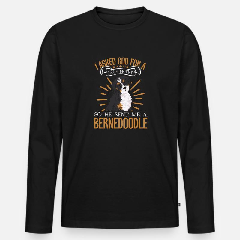 Bernedoodle Hund - Männer Premium Bio Langarmshirt - Schwarz