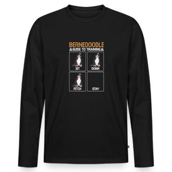 Bernedoodle Dog - Men's Premium Organic Long Sleeve Shirt - black - Front - Nico (187cm)