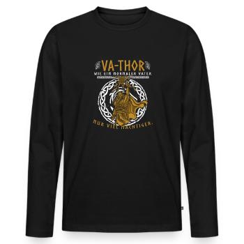 Vathor - Father's Day Father's Day Gift Viking - Men's Premium Organic Long Sleeve Shirt - black - Front - Nico (187cm)