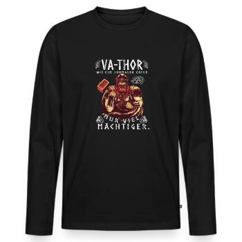 Vathor - Father's Day Father's Day Gift Viking - Men's Premium Organic Long Sleeve Shirt - black - Front - Nico (187cm)