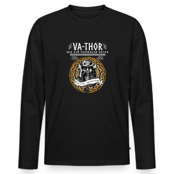 Vathor - Father's Day Father's Day Gift Viking - Men's Premium Organic Long Sleeve Shirt - black - Front - Nico (187cm)