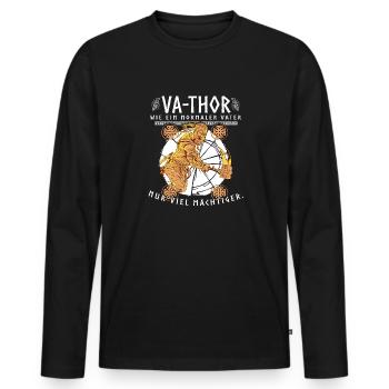 Vathor - Father's Day Father's Day Gift Viking - Men's Premium Organic Long Sleeve Shirt - black - Front - Nico (187cm)