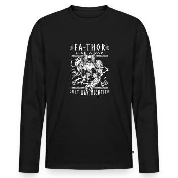 Vathor - Fête des pères Cadeau Fête des Pères Viking - T-shirt manches longues Premium bio Homme - noir - Devant - Nico (187cm)