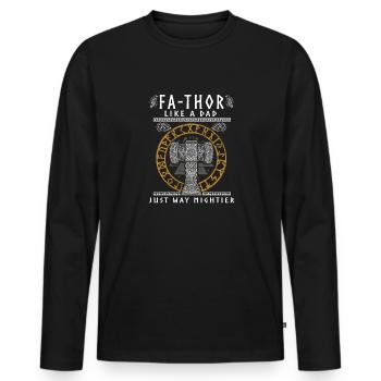 Vathor - Father's Day Father's Day Gift Viking - Men's Premium Organic Long Sleeve Shirt - black - Front - Nico (187cm)