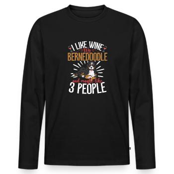 Bernedoodle Hund - Männer Premium Bio Langarmshirt - Schwarz - Vorne - Nico (187cm)