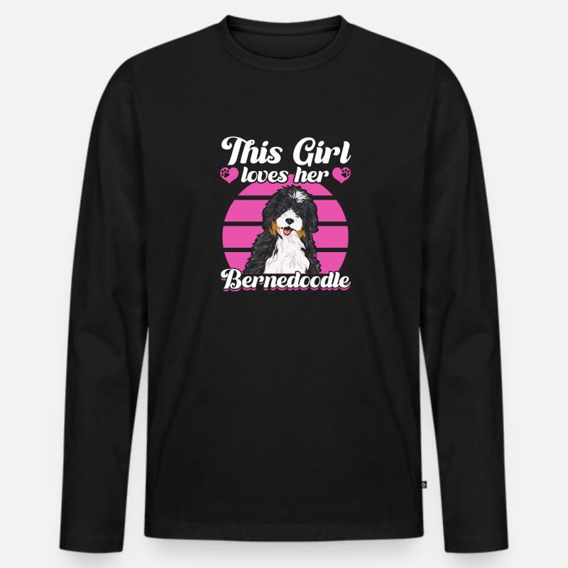 Bernedoodle Hund - Männer Premium Bio Langarmshirt - Schwarz