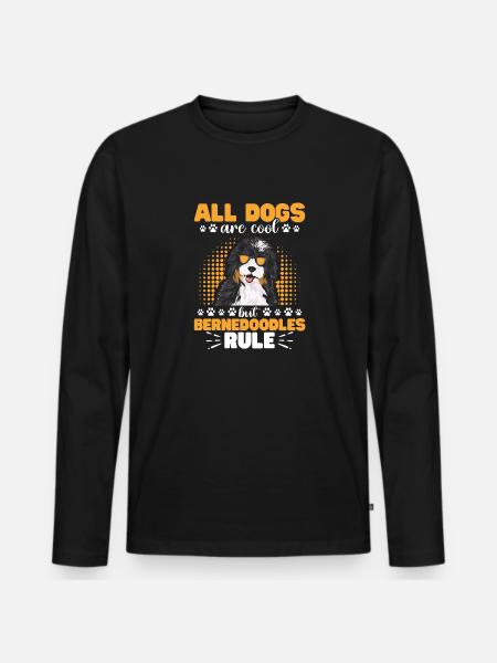 Bernedoodle Hund - Männer Premium Bio Langarmshirt - Schwarz