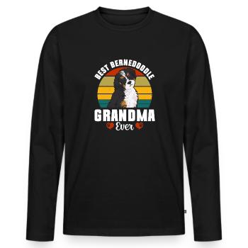 Chien Bernedoodle - T-shirt manches longues Premium bio Homme - noir - Devant - Nico (187cm)