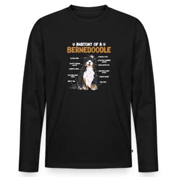 Bernedoodle Dog - Men's Premium Organic Long Sleeve Shirt - black - Front - Nico (187cm)