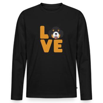 Bernedoodle Dog - Men's Premium Organic Long Sleeve Shirt - black - Front - Nico (187cm)