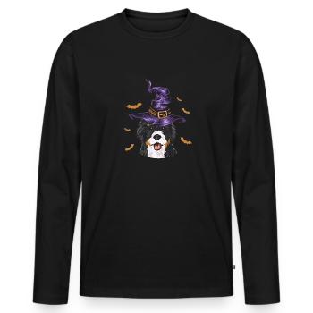 Bernedoodle Dog - Men's Premium Organic Long Sleeve Shirt - black - Front - Nico (187cm)