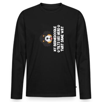 Bernedoodle Dog - Men's Premium Organic Long Sleeve Shirt - black - Front - Nico (187cm)
