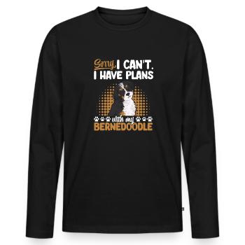 Bernedoodle Dog - Men's Premium Organic Long Sleeve Shirt - black - Front - Nico (187cm)