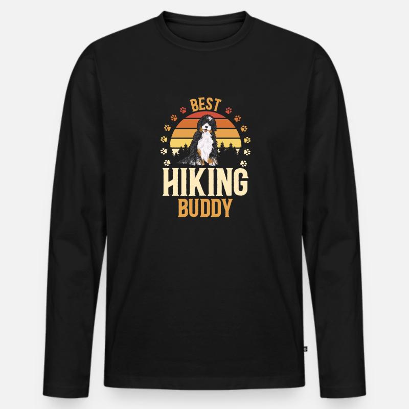 Bernedoodle Hund - Männer Premium Bio Langarmshirt - Schwarz