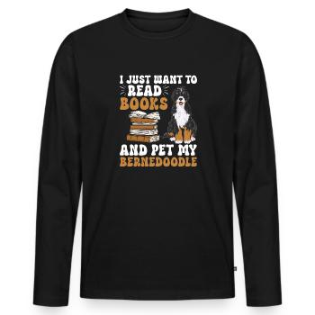 Bernedoodle Dog - Men's Premium Organic Long Sleeve Shirt - black - Front - Nico (187cm)