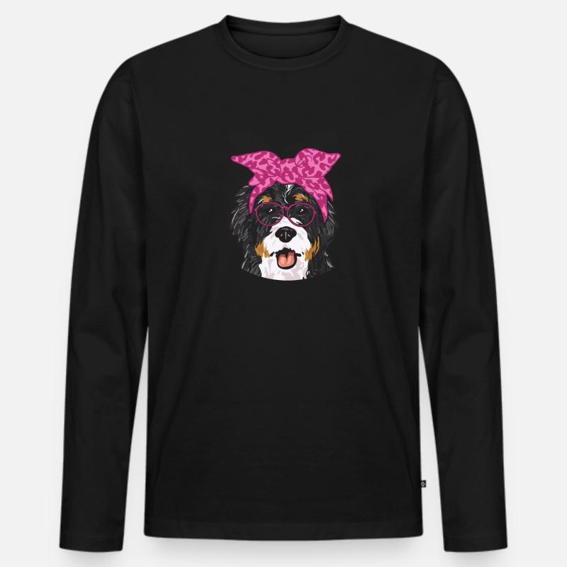 Bernedoodle Hund - Männer Premium Bio Langarmshirt - Schwarz