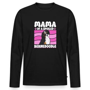 Bernedoodle Hund - Männer Premium Bio Langarmshirt - Schwarz - Vorne - Nico (187cm)