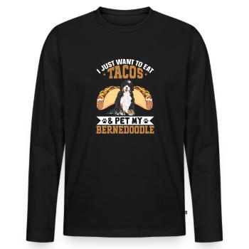 Bernedoodle Dog - Men's Premium Organic Long Sleeve Shirt - black - Front - Nico (187cm)