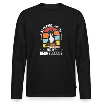 Bernedoodle Dog - Men's Premium Organic Long Sleeve Shirt - black - Front - Nico (187cm)