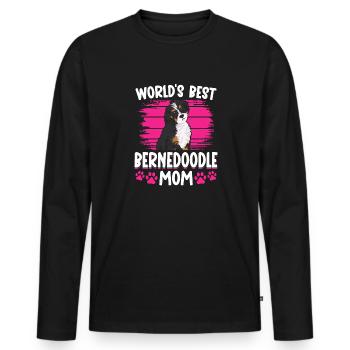 Chien Bernedoodle - T-shirt manches longues Premium bio Homme - noir - Devant - Nico (187cm)