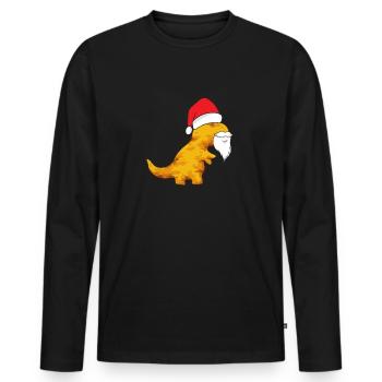 Dino Nuggets Dinosaurier Chicken Nuggets - Männer Premium Bio Langarmshirt - Schwarz - Vorne - Nico (187cm)