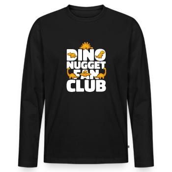 Dino Nuggets Dinosaurier Chicken Nuggets - Männer Premium Bio Langarmshirt - Schwarz - Vorne - Nico (187cm)