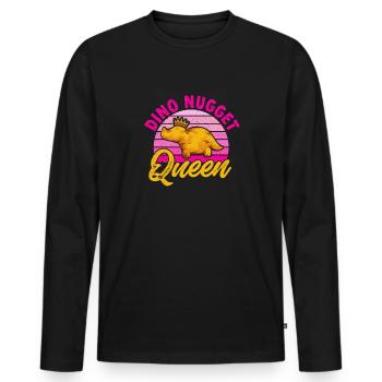 Dino Nuggets Dinosaurier Chicken Nuggets - Männer Premium Bio Langarmshirt - Schwarz - Vorne - Nico (187cm)