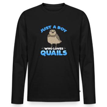 Quail Bird - Men's Premium Organic Long Sleeve Shirt - black - Front - Nico (187cm)